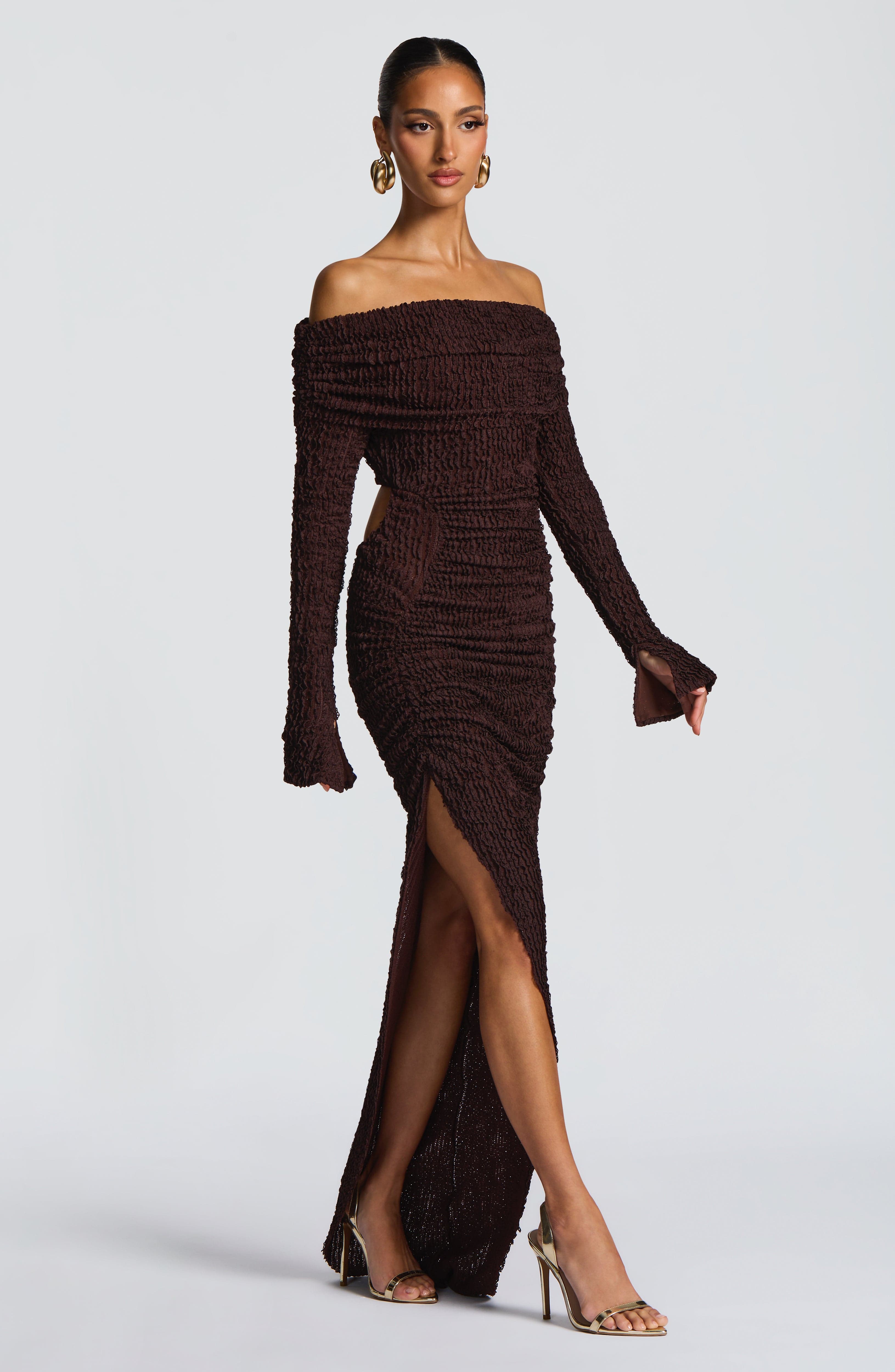 Brown Midi Dress - Adelphia Midi Dress