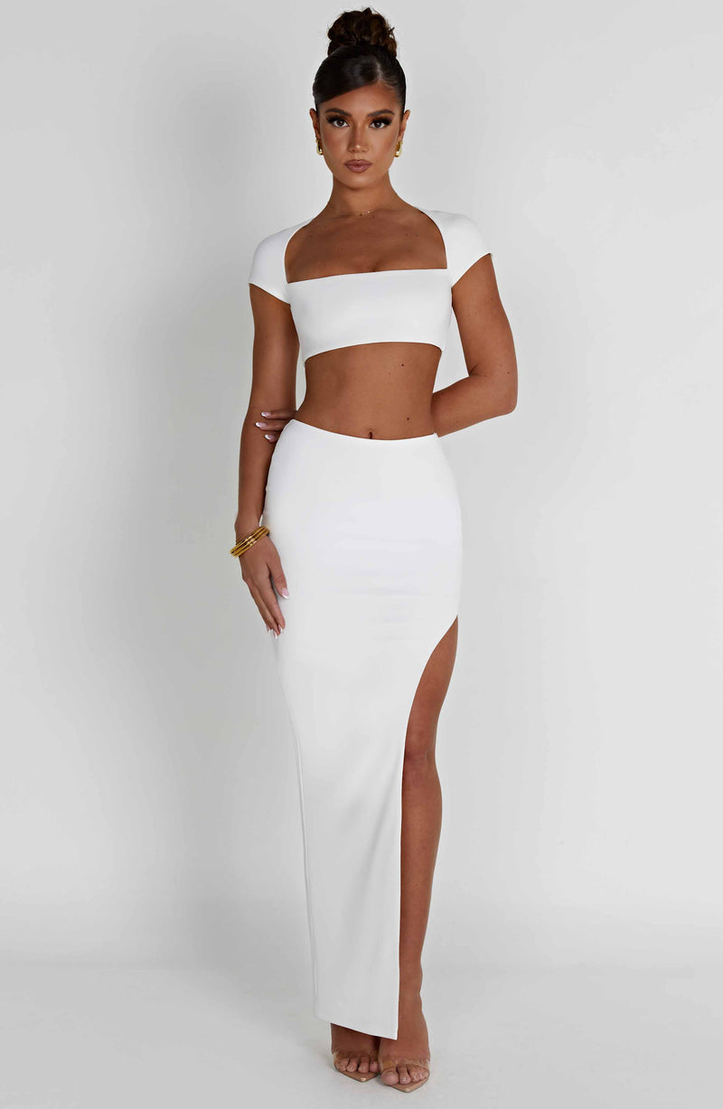 Adorn Maxi Skirt - Ivory Skirt Babyboo Fashion Premium Exclusive Design