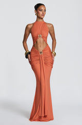 Aesha Maxi Dress - Burnt Orange Dress XS Babyboo Fashion Premium Exclusive Design