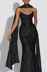 Agnes Shawl - Black Sparkle Accessories ONE SIZE Babyboo Fashion Premium Exclusive Design