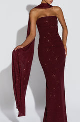 Agnes Shawl - Wine Sparkle Accessories ONE SIZE Babyboo Fashion Premium Exclusive Design