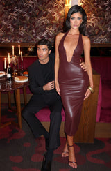 Ainsley Midi Dress - Burgundy Dress Babyboo Fashion Premium Exclusive Design