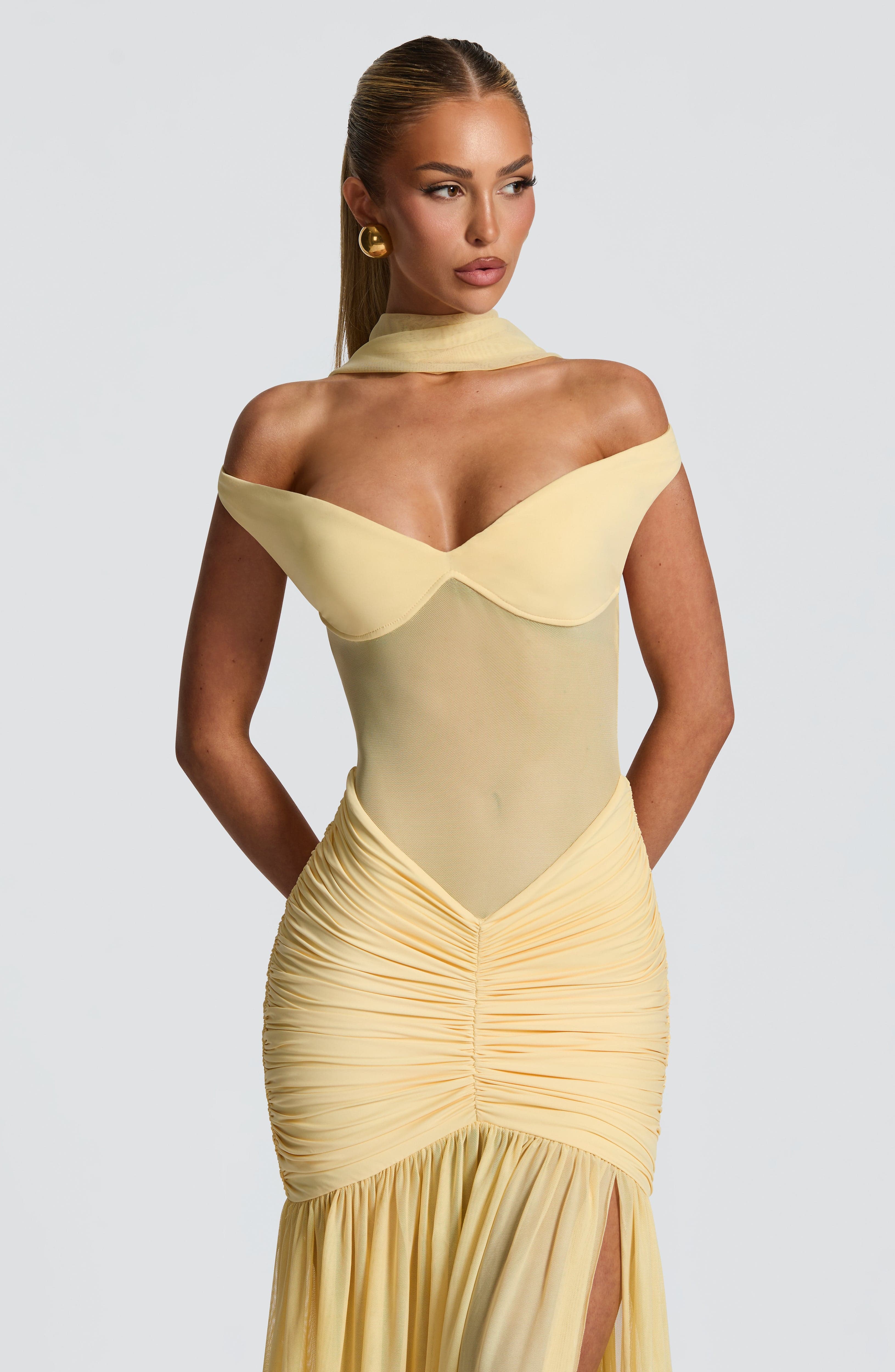 BABYBOO ALAIA MAXI DRESS LEMON SIZE 8