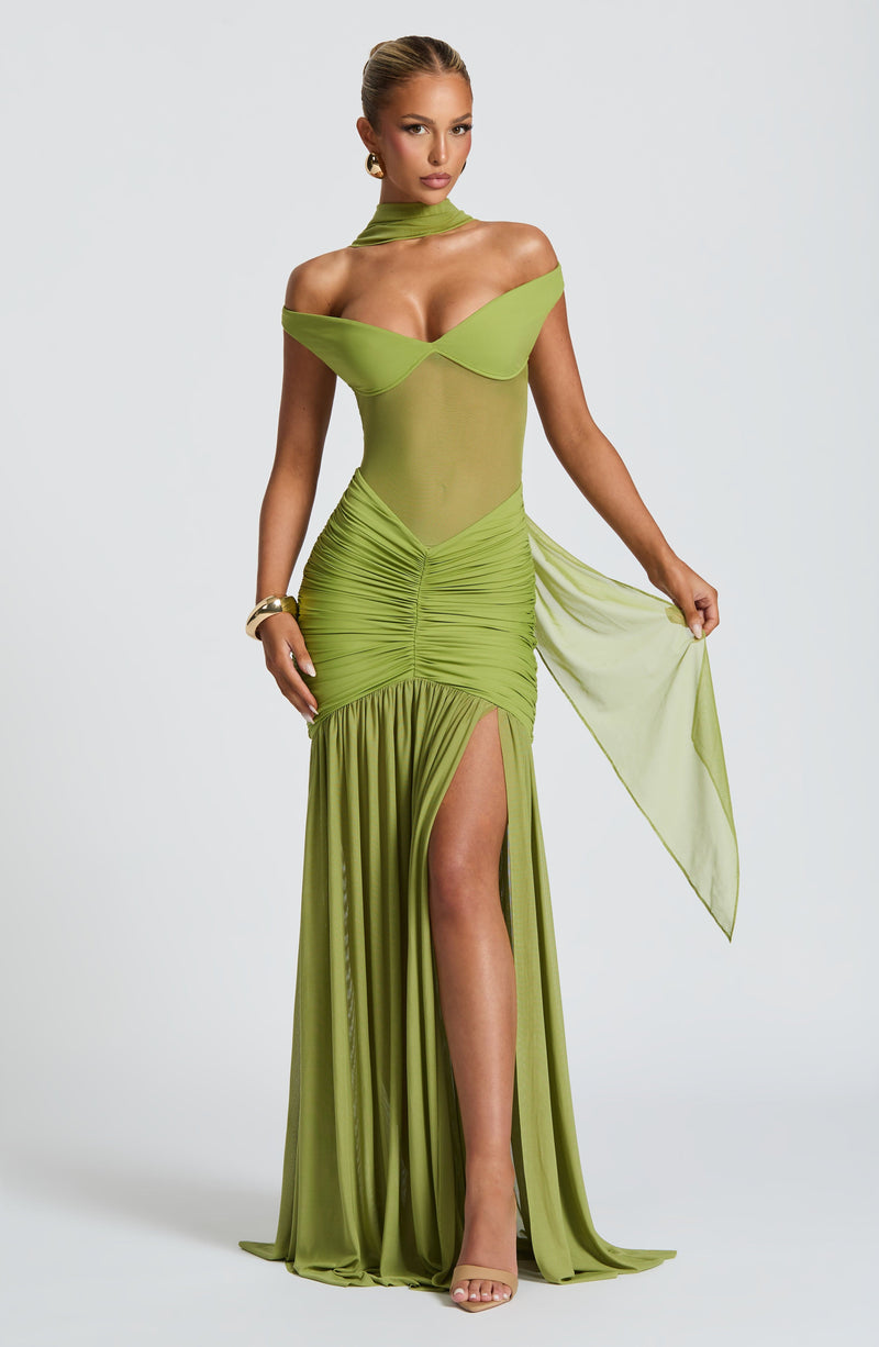 Alaia Maxi Dress - Olive: Green Maxi Dress | Babyboo Fashion Alaia Maxi Dress - Olive: Green Maxi Dress | Babyboo Fashion