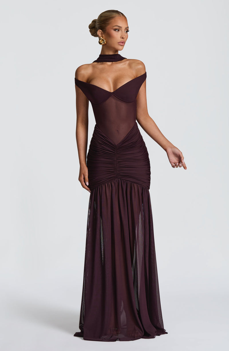 Babyboo Alaia Maxi Dress in Plum Size S