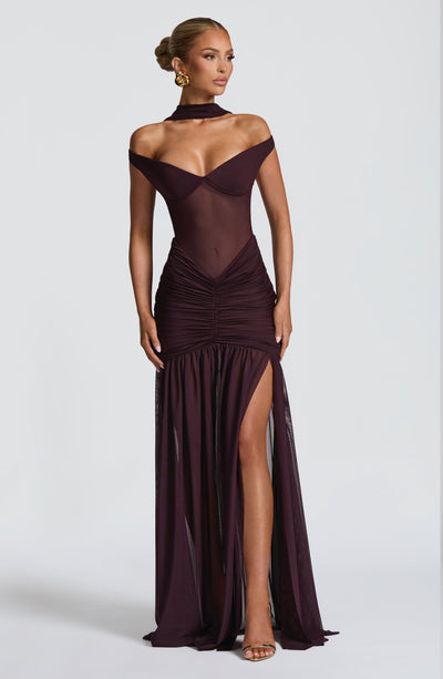 Babyboo Alaia Maxi Dress in Plum Size S