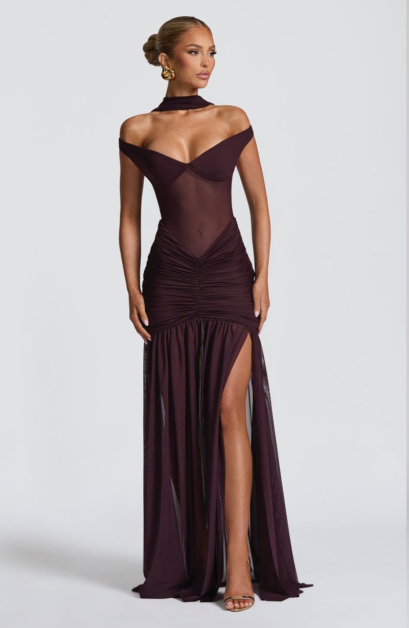 slim fit dress slacks Shop the Stylish Alaia Maxi Dress - Plum