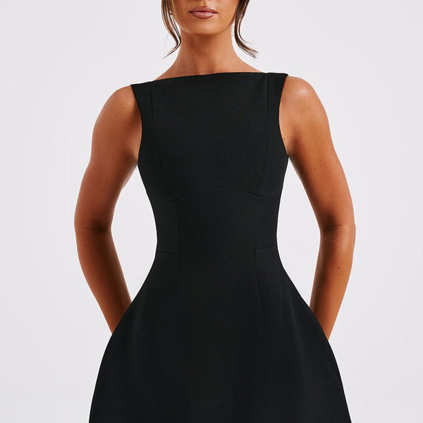 Alana Black Mini Dress, S