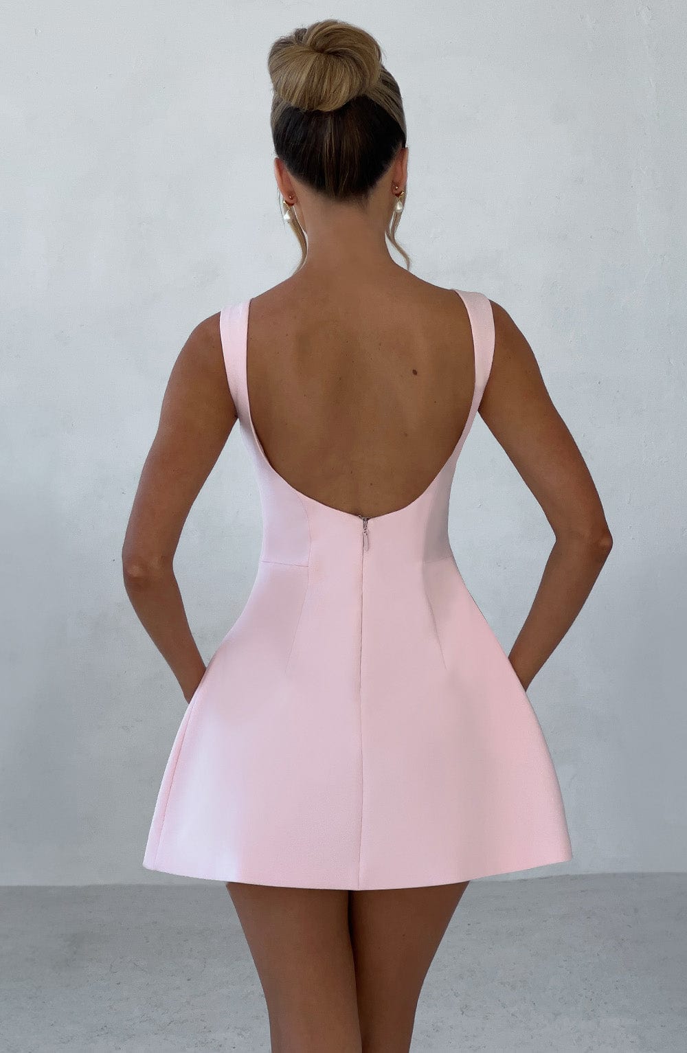 Diana Off Shoulders Mini Dress - Powder Baby Blue main image 1