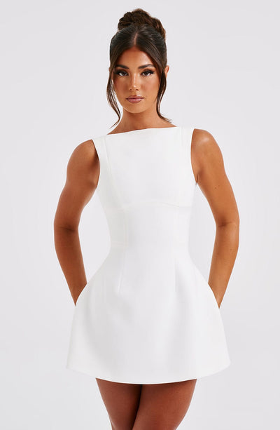 Alana Mini Dress - Ivory Babyboo Fashion Alana Mini Dress - Ivory Babyboo Fashion