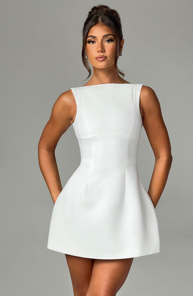 Alana Mini Dress - Ivory Babyboo Fashion Alana Mini Dress - Ivory Babyboo Fashion
