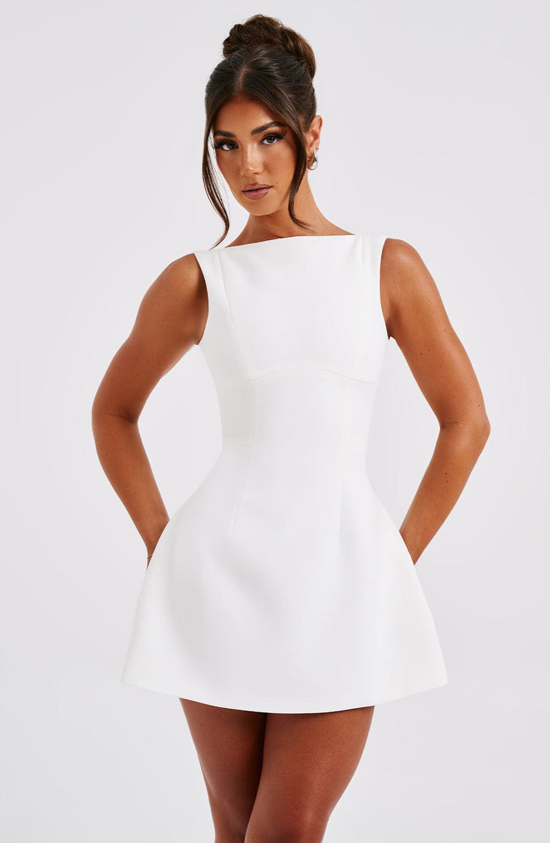 Alana Mini Dress - Ivory Dress XS Babyboo Fashion Premium Exclusive Design