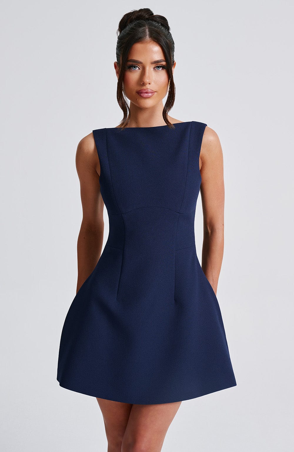 Alana Mini Dress Navy BABYBOO — free download