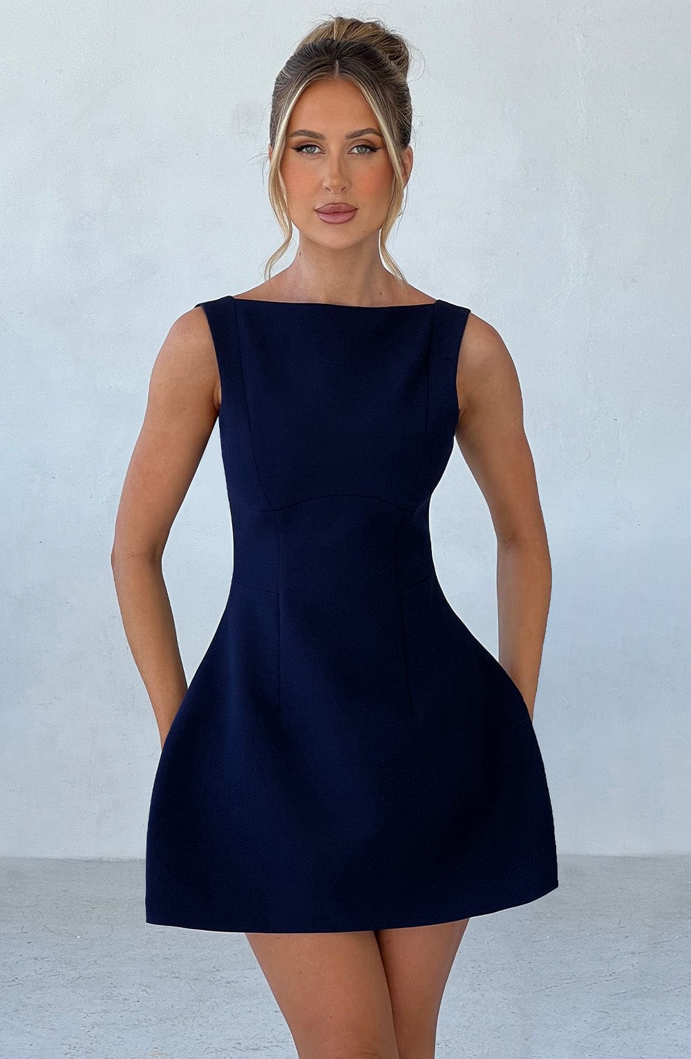 Alana Mini Dress - Navy Babyboo Fashion Alana Mini Dress - Navy Babyboo Fashion