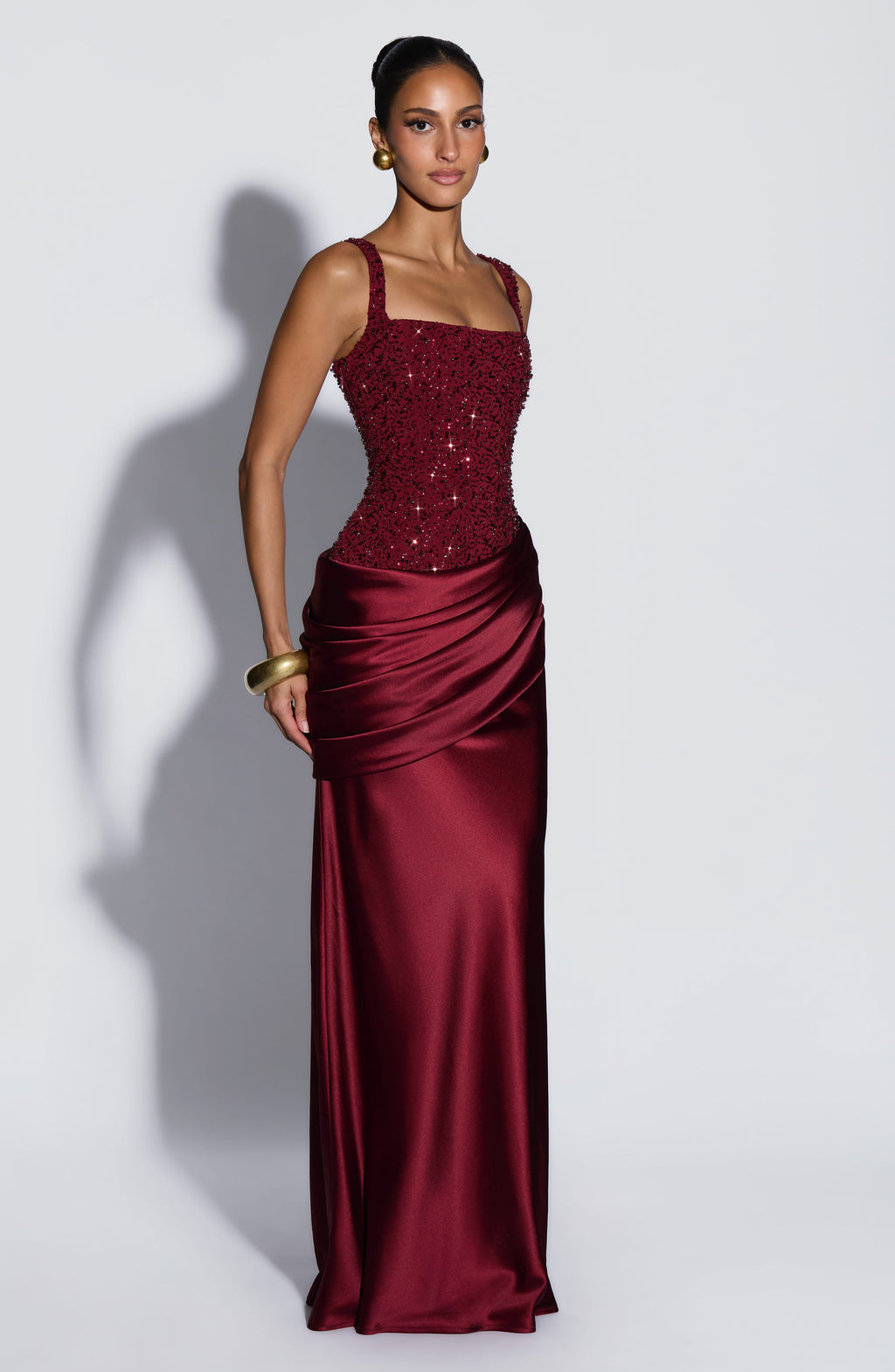 alexandria grey floaty maxi dress Shop the - Burgundy maxi skirt
