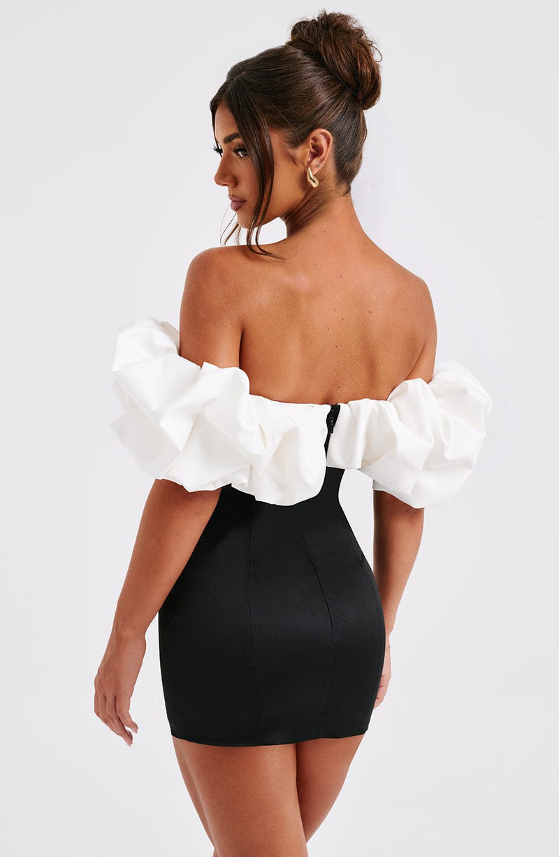 Allie Mini Dress - Black/White Dress Babyboo Fashion Premium Exclusive Design