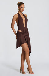 Alto Mini Skirt - Plum Brown Skirt Babyboo Fashion Premium Exclusive Design