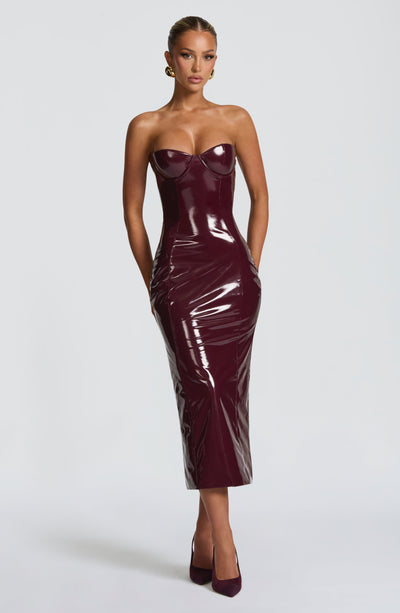 Red Midi Dress - Amala Midi Dress - Cherry Lacquer | Babyboo Fashion