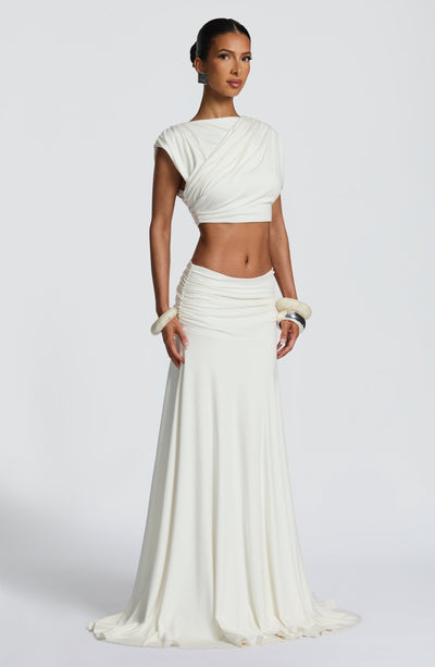 Shop the Amara Top - Ivory | Elegant White Top by Babyboo Fashion