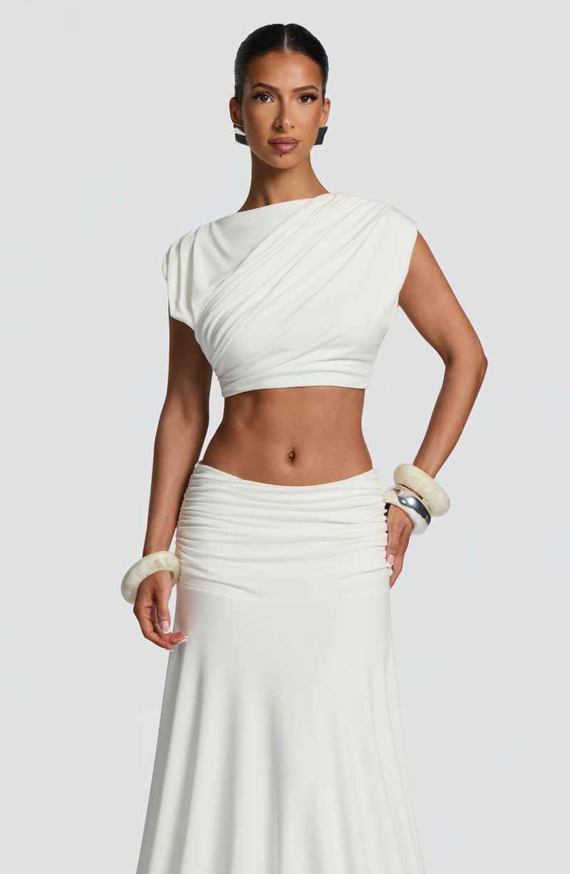 Shop the Amara Top - Ivory | Elegant White Top by Babyboo Fashion