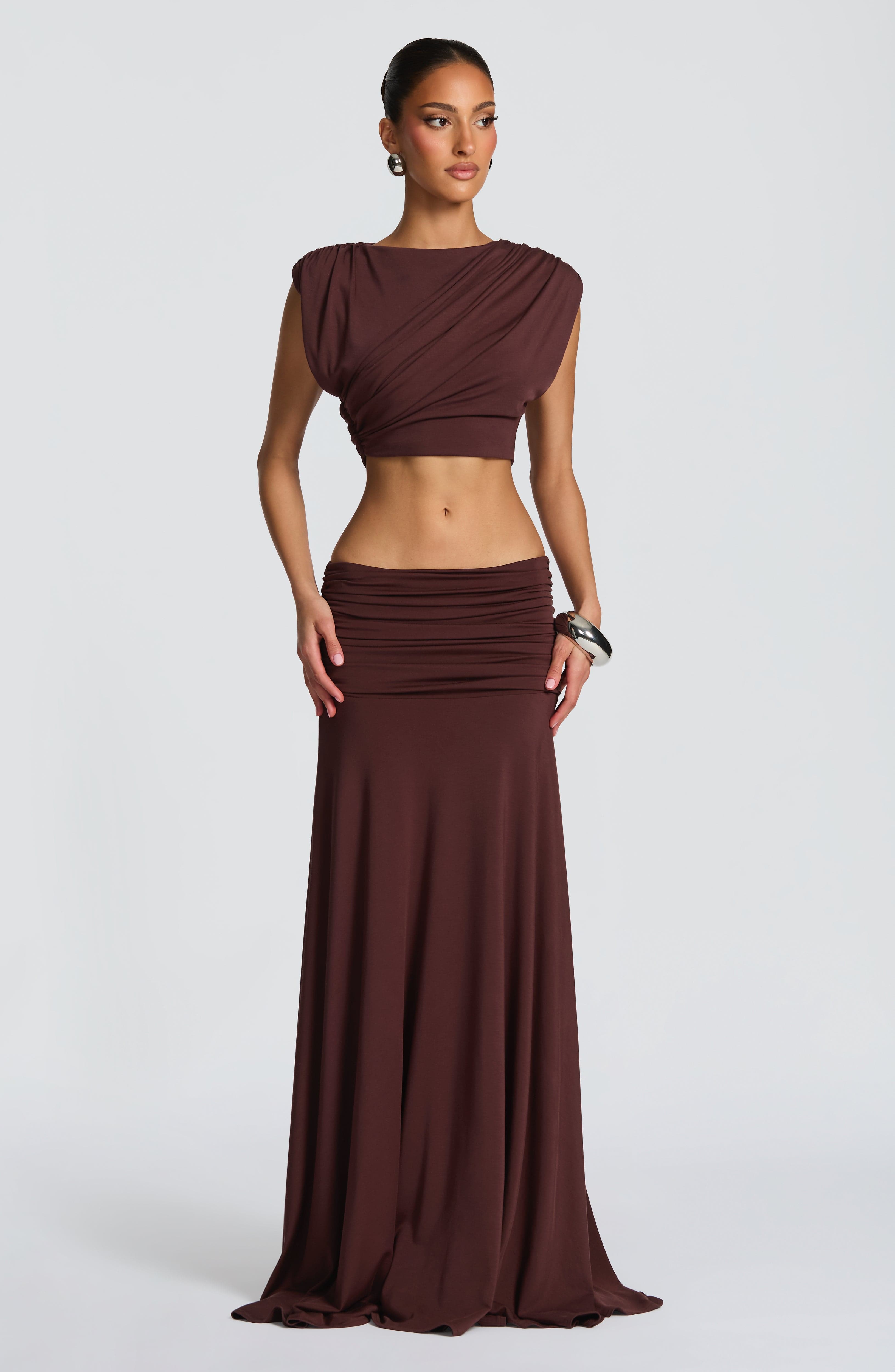 Buy Amara Top - Plum Brown | Stylish Brown Top by Babyboo Fashion
