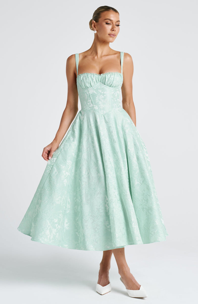 Amity Midi Dress Mint | Lace-Trimmed | Babyboo Fashion Amity Midi Dress Mint | Lace-Trimmed | Babyboo Fashion