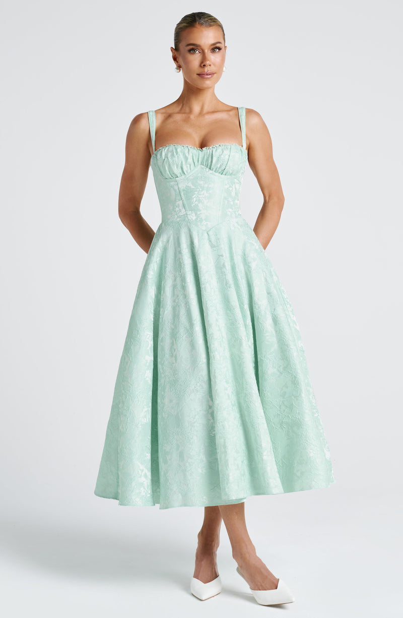 Amity Midi Dress Mint | Lace-Trimmed | Babyboo Fashion Amity Midi Dress Mint | Lace-Trimmed | Babyboo Fashion