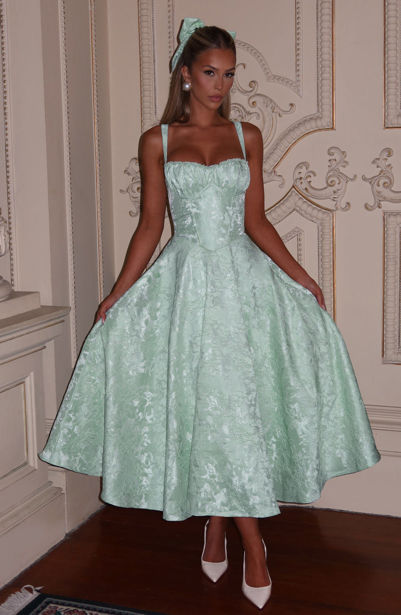 Amity Midi Dress Mint | Lace-Trimmed | Babyboo Fashion Amity Midi Dress Mint | Lace-Trimmed | Babyboo Fashion