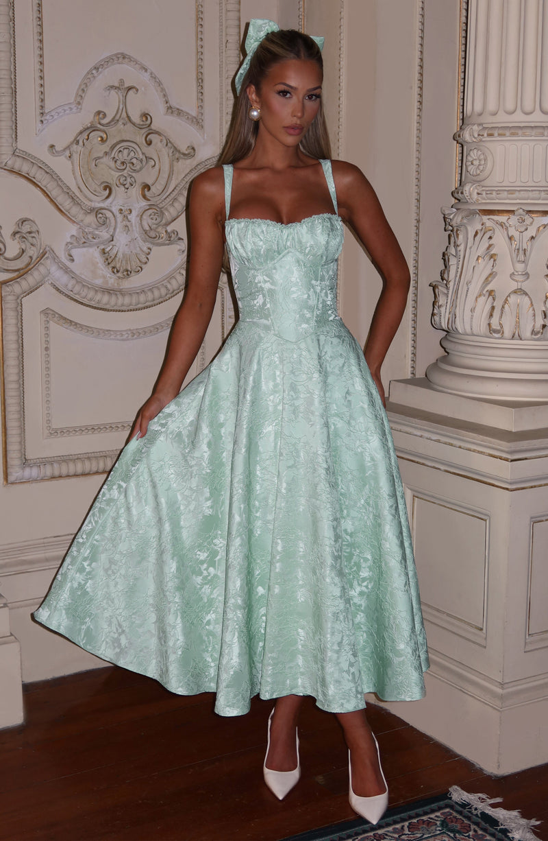 Amity Midi Dress Mint | Lace-Trimmed | Babyboo Fashion Amity Midi Dress Mint | Lace-Trimmed | Babyboo Fashion