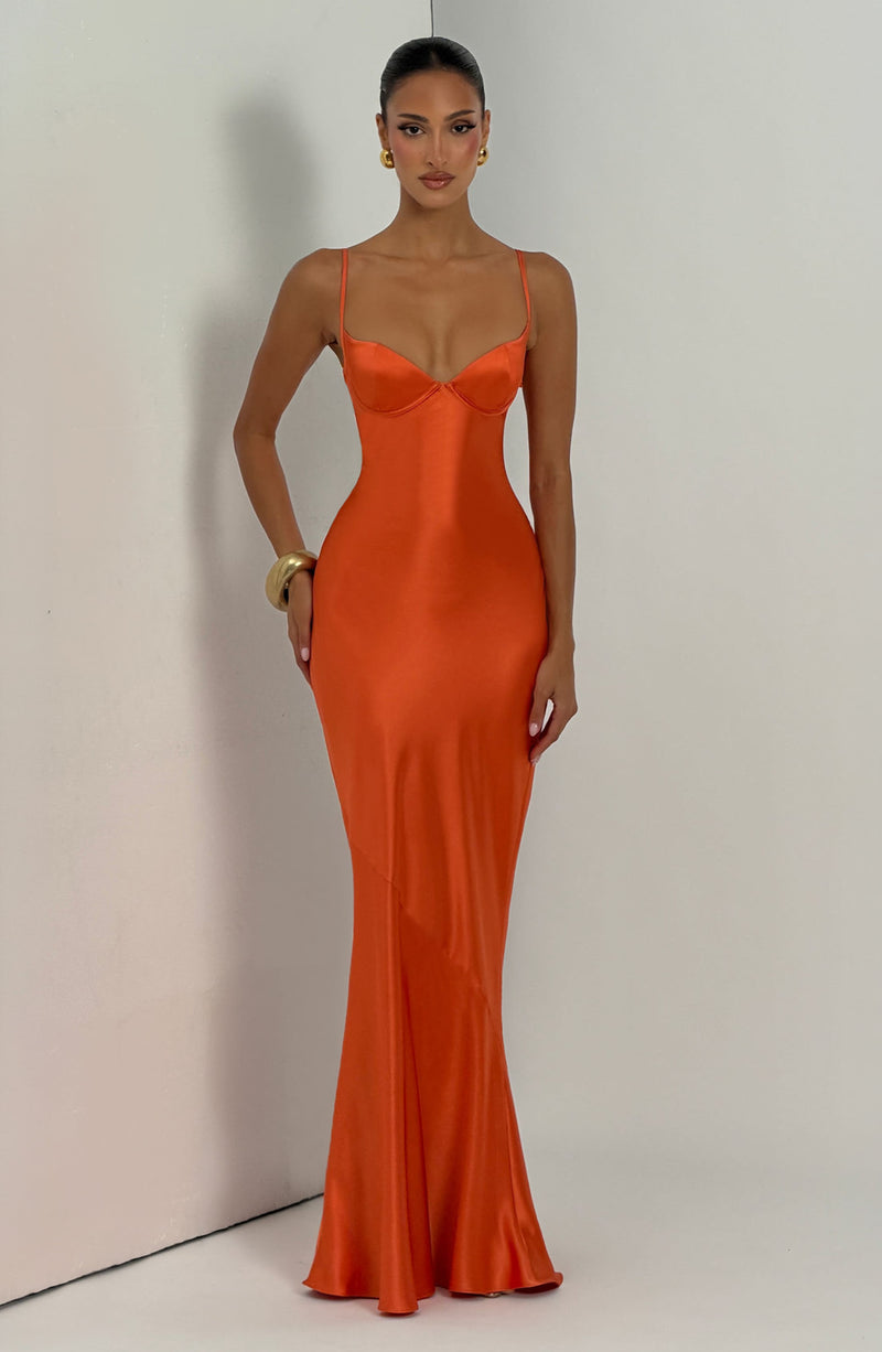 orange dress near me Shop the Amorette Maxi Dress - Burnt Orange