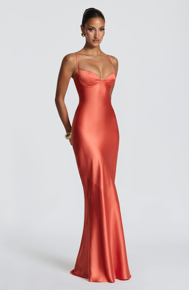Babyboo Amorette Maxi Dress in Burnt Orange Size XS