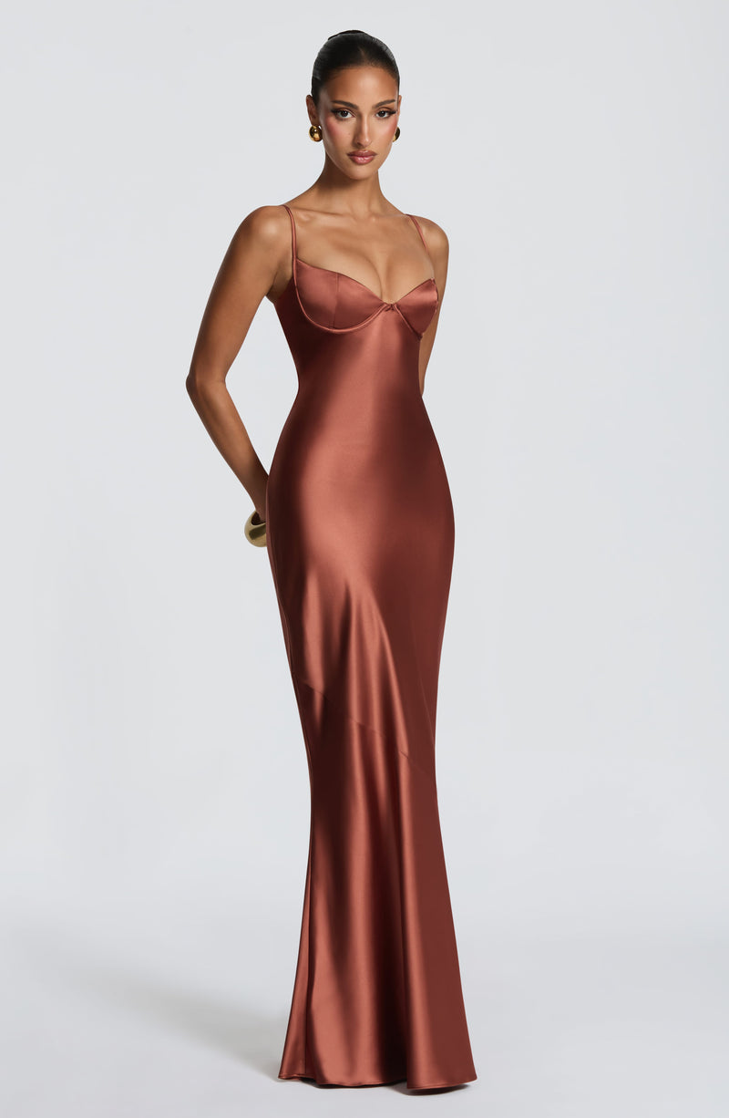 Babyboo Amorette Maxi Dress in Rust Size M