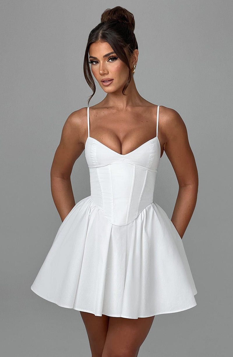 Analeigh Mini Dress - Ivory Babyboo Fashion Analeigh Mini Dress - Ivory Babyboo Fashion