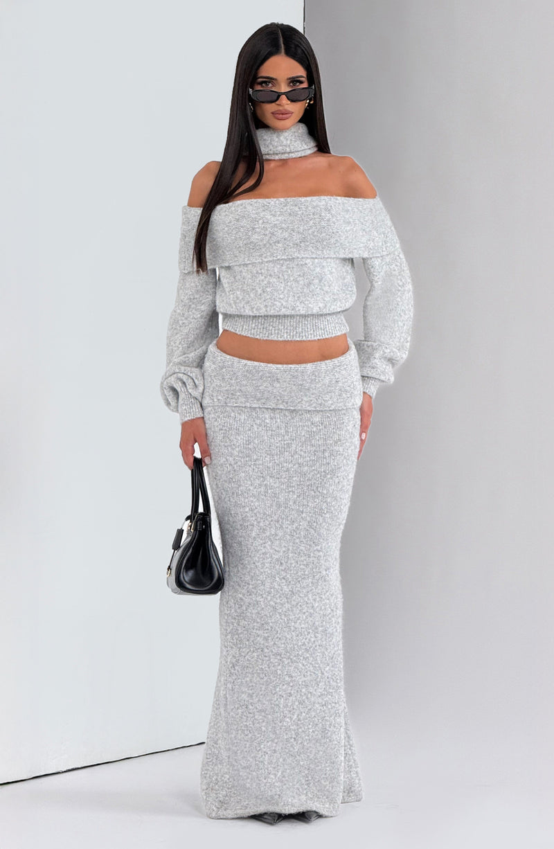 Andie Top - Light Grey Marl Tops Babyboo Fashion Premium Exclusive Design