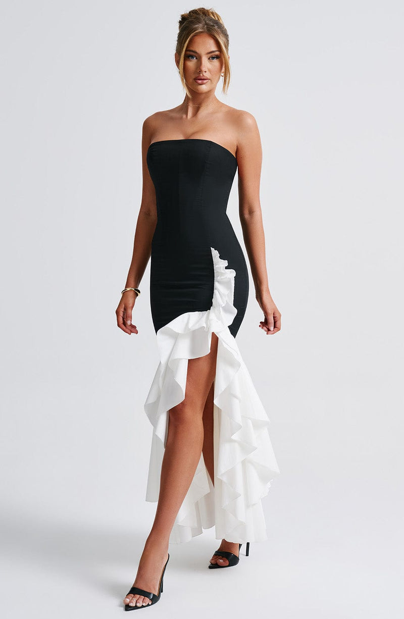 babyboo black and white dress Angelina Maxi Dress