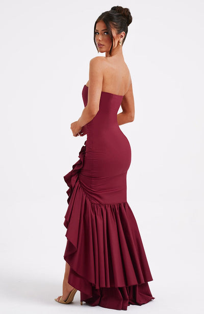 Angelina Maxi Dress - Burgundy Dress Babyboo Fashion Premium Exclusive Design
