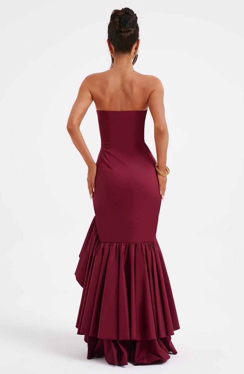 Angelina Maxi Dress - Burgundy Dress Babyboo Fashion Premium Exclusive Design