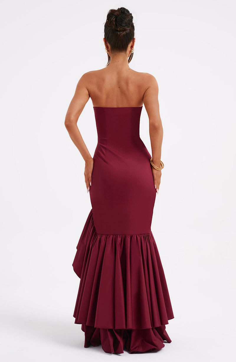 Angelina Maxi Dress - Burgundy Babyboo Fashion Angelina Maxi Dress - Burgundy Babyboo Fashion