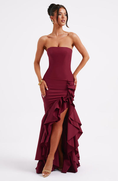 Angelina Maxi Dress - Burgundy Dress XS Babyboo Fashion Premium Exclusive Design