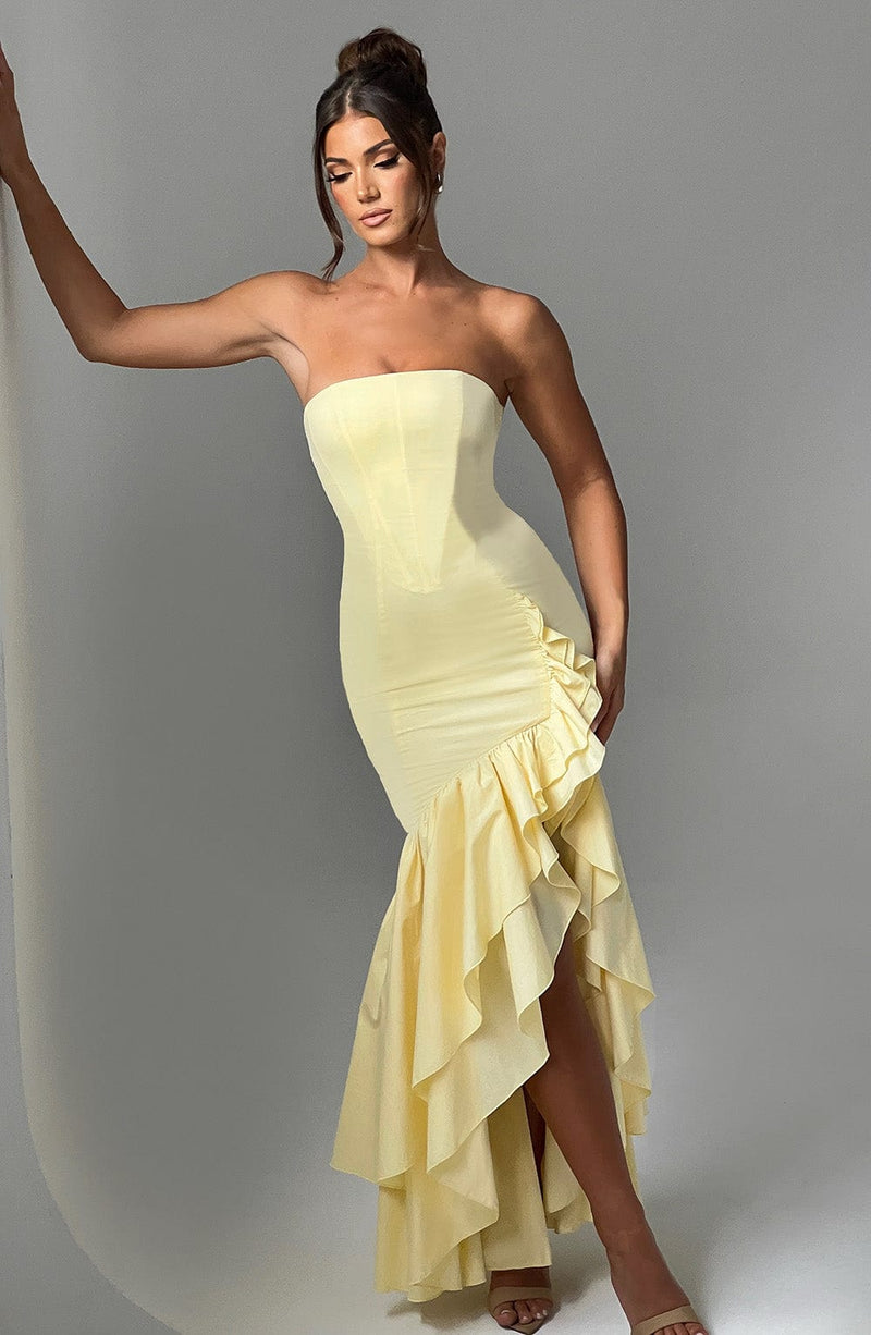 Angelina Maxi Dress - Lemon Dress Babyboo Fashion Premium Exclusive Design