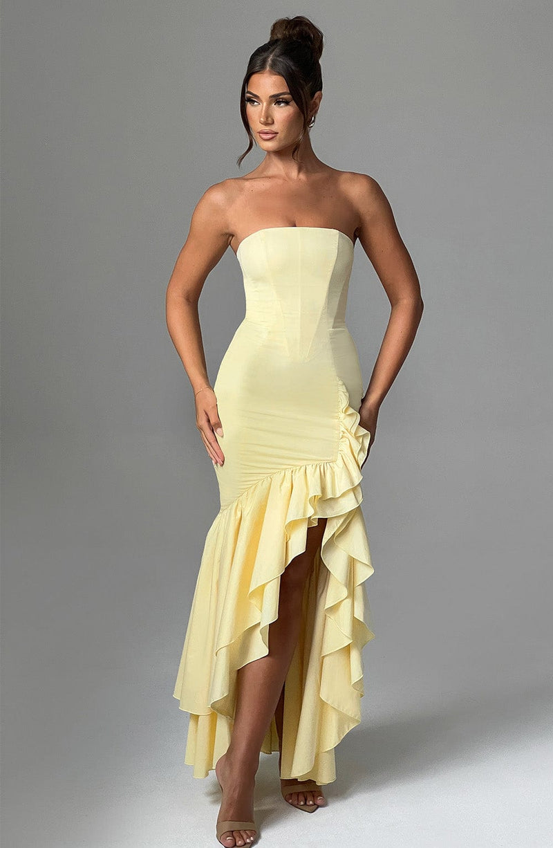 Angelina Maxi Dress - Lemon Dress XS Babyboo Fashion Premium Exclusive Design