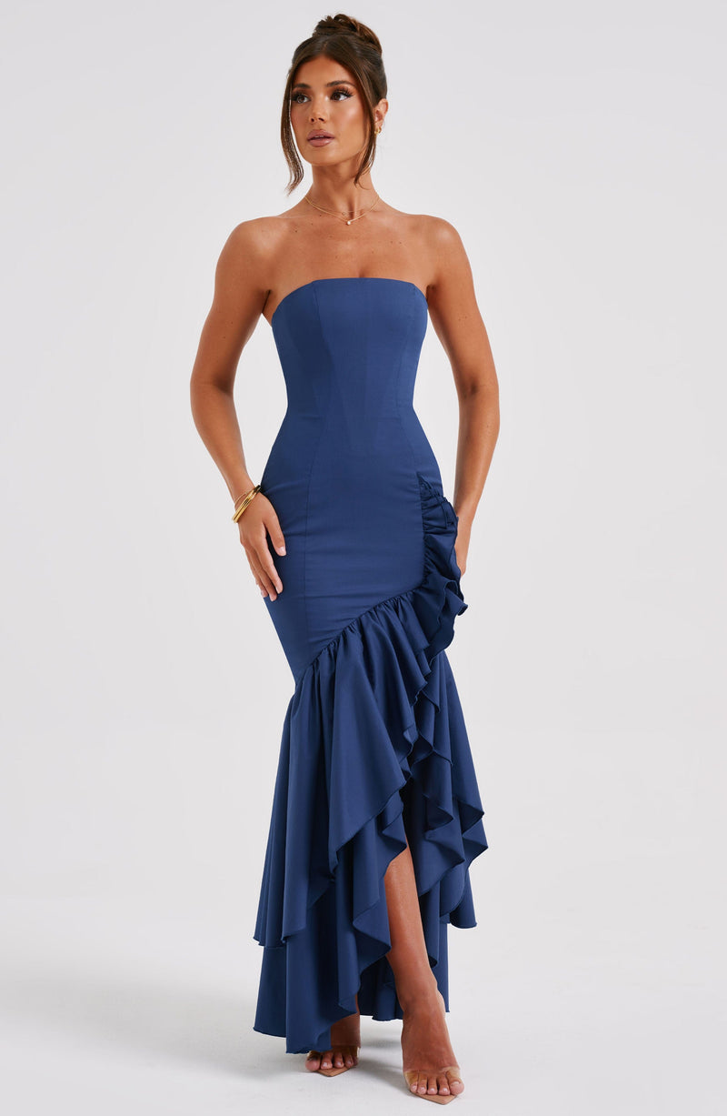 Angelina Maxi Dress - Navy Dress Babyboo Fashion Premium Exclusive Design
