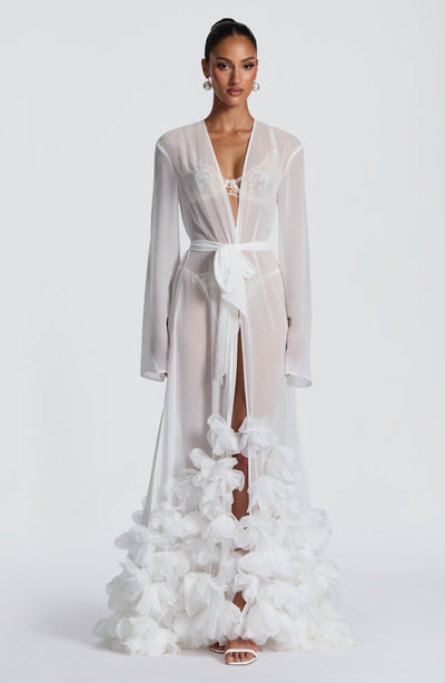 ivory dressing gown Ivory/Off-White "Dominique" Dressing Gown Sizes: XS, S, M, L, XL