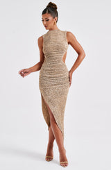 Aphrodite Midi Dress - Beige Dress XS Babyboo Fashion Premium Exclusive Design