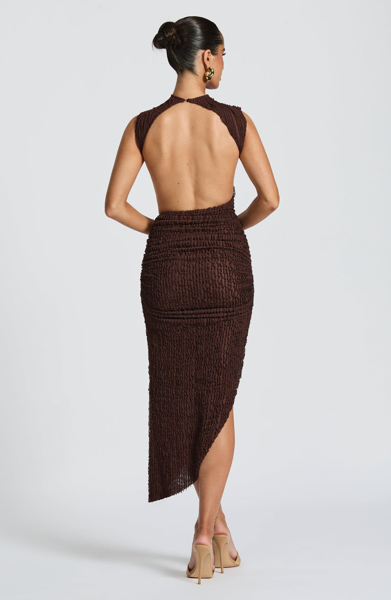 Brown Midi Dress - Aphrodite Midi Dress - Plum Brown | Babyboo Fashion Brown Midi Dress - Aphrodite Midi Dress - Plum Brown | Babyboo Fashion