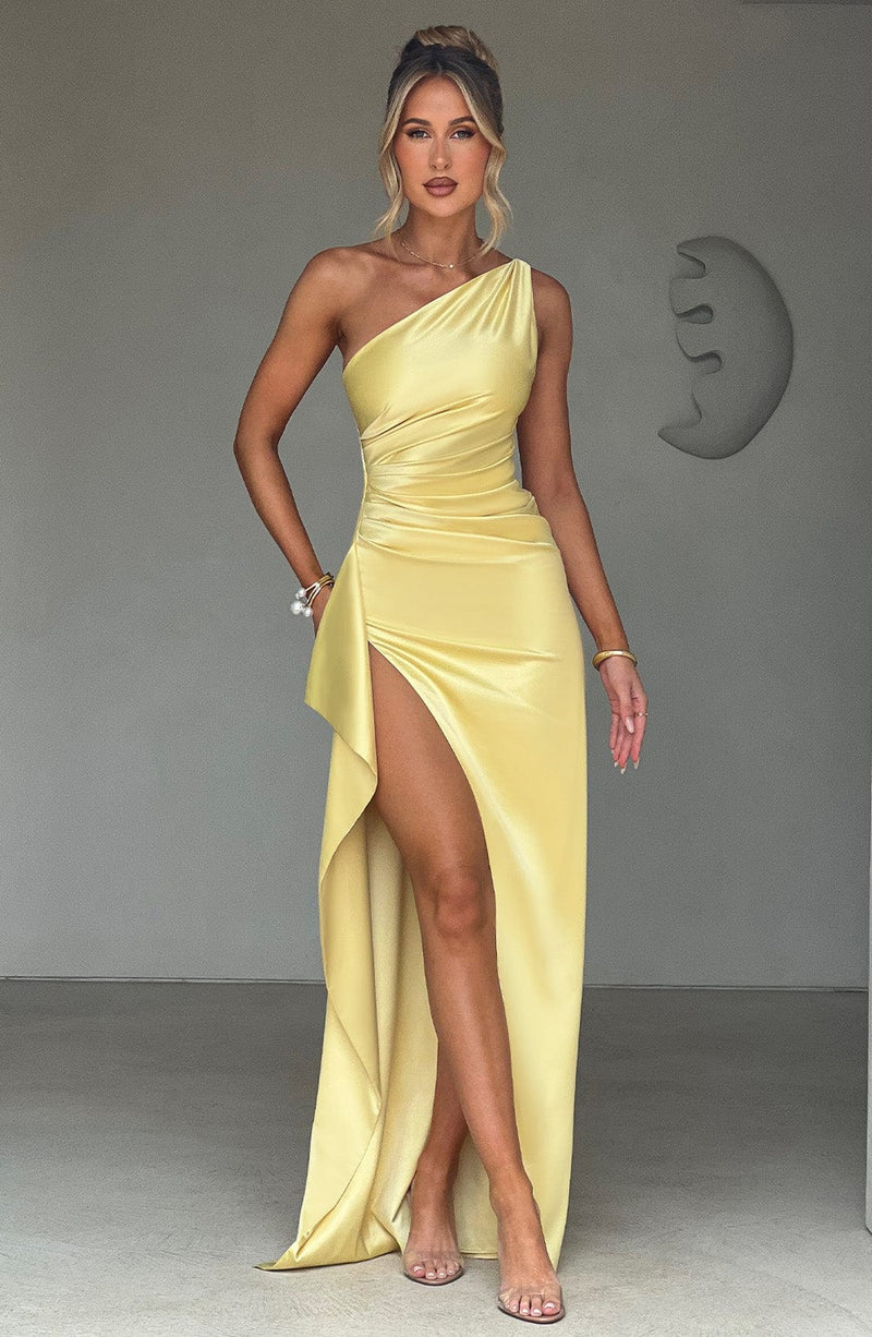 maxi dress with lemons Lemon Toss Tiered Maxi Dress