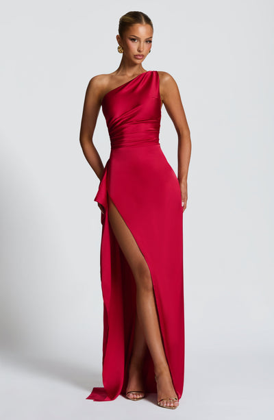 fitted lace wedding dress One-Shoulder Aria Short Sequin Hoco Dress