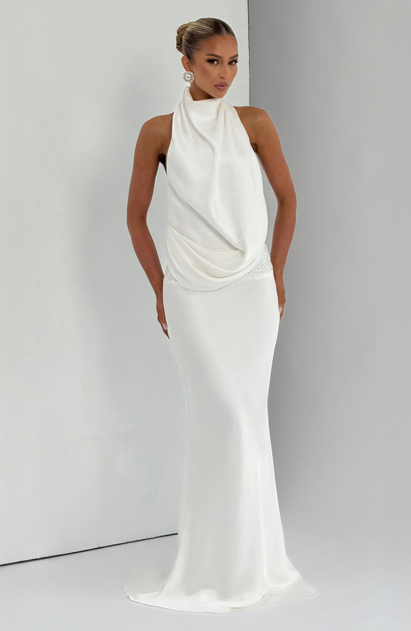 all white formal dress Armelle Maxi Dress