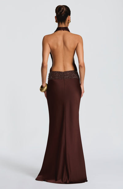 babyboo brown dress Armelle Maxi Dress