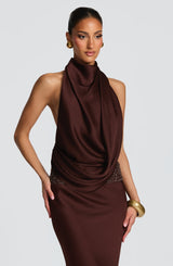 Armelle Maxi Dress - Plum Brown Dress Babyboo Fashion Premium Exclusive Design